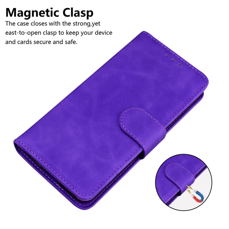 For Xiaomi Redmi Note 13 Pro 5G Skin Feel Pure Color Flip Leather Phone Case(Purple) - Note 13 Pro Cases by PMC TechLife | Online Shopping South Africa | PMC TechLife | Buy Now Pay Later Mobicred