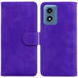 For Motorola Moto G Play 4G 2024 Skin Feel Pure Color Flip Leather Phone Case(Purple) - Motorola Cases by PMC Jewellery | Online Shopping South Africa | PMC Jewellery | Buy Now Pay Later Mobicred