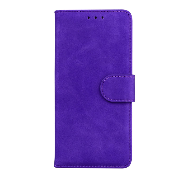 For Motorola Moto G Play 4G 2024 Skin Feel Pure Color Flip Leather Phone Case(Purple)