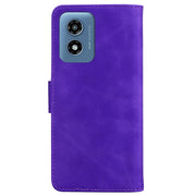 For Motorola Moto G Play 4G 2024 Skin Feel Pure Color Flip Leather Phone Case(Purple)