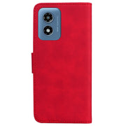 For Motorola Moto G Play 4G 2024 Skin Feel Pure Color Flip Leather Phone Case(Red)