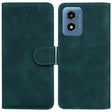 For Motorola Moto G Play 4G 2024 Skin Feel Pure Color Flip Leather Phone Case(Green) - Motorola Cases by PMC Jewellery | Online Shopping South Africa | PMC Jewellery | Buy Now Pay Later Mobicred