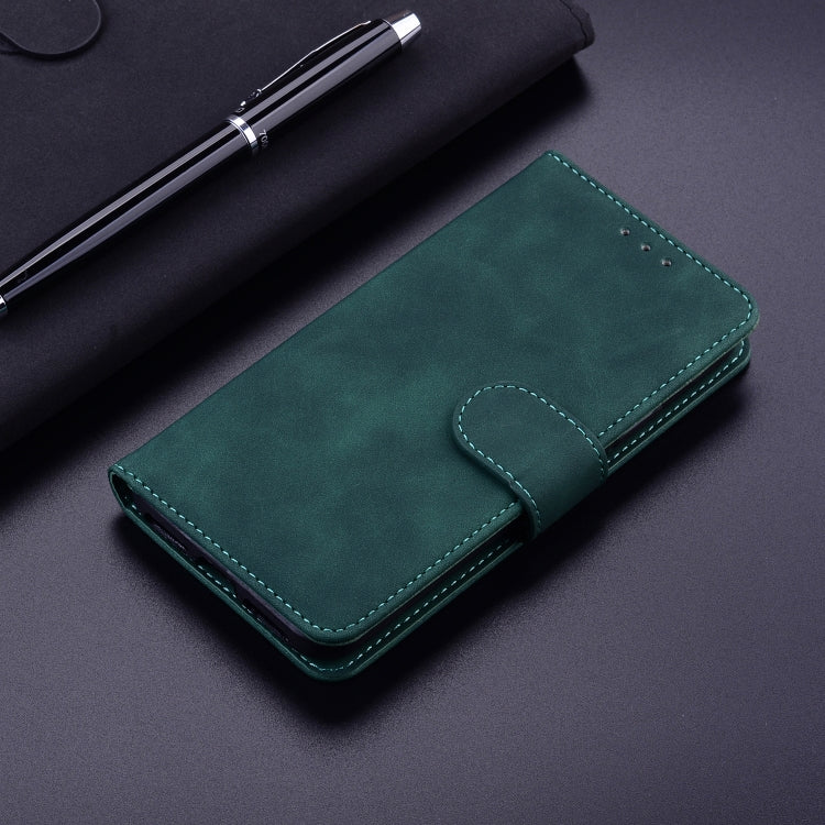 For Motorola Moto G Play 4G 2024 Skin Feel Pure Color Flip Leather Phone Case(Green)