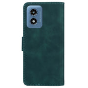 For Motorola Moto G Play 4G 2024 Skin Feel Pure Color Flip Leather Phone Case(Green)