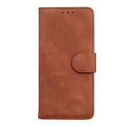 For Motorola Moto G Play 4G 2024 Skin Feel Pure Color Flip Leather Phone Case(Brown)
