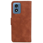 For Motorola Moto G Play 4G 2024 Skin Feel Pure Color Flip Leather Phone Case(Brown)