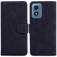 For Motorola Moto G Play 4G 2024 Skin Feel Pure Color Flip Leather Phone Case(Black) - Motorola Cases by PMC Jewellery | Online Shopping South Africa | PMC Jewellery | Buy Now Pay Later Mobicred