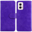 For Motorola Moto G Power 5G 2024 Skin Feel Pure Color Flip Leather Phone Case(Purple) - Motorola Cases by PMC Jewellery | Online Shopping South Africa | PMC Jewellery | Buy Now Pay Later Mobicred