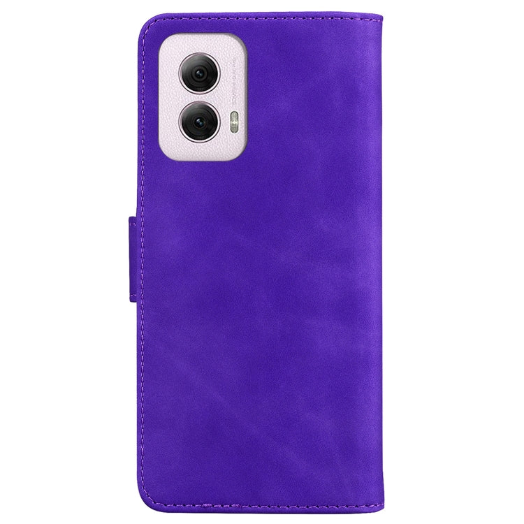 For Motorola Moto G Power 5G 2024 Skin Feel Pure Color Flip Leather Phone Case(Purple)