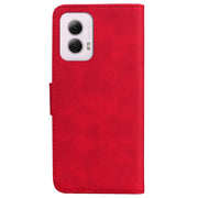 For Motorola Moto G Power 5G 2024 Skin Feel Pure Color Flip Leather Phone Case(Red)