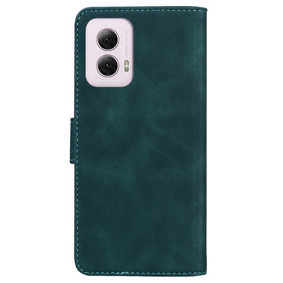 For Motorola Moto G Power 5G 2024 Skin Feel Pure Color Flip Leather Phone Case(Green)