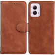 For Motorola Moto G Power 5G 2024 Skin Feel Pure Color Flip Leather Phone Case(Brown) - Motorola Cases by PMC Jewellery | Online Shopping South Africa | PMC Jewellery | Buy Now Pay Later Mobicred