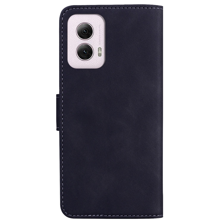 For Motorola Moto G Power 5G 2024 Skin Feel Pure Color Flip Leather Phone Case(Black)
