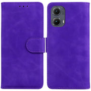For Motorola Edge 2024 Skin Feel Pure Color Flip Leather Phone Case(Purple)
