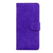 For Motorola Edge 2024 Skin Feel Pure Color Flip Leather Phone Case(Purple)