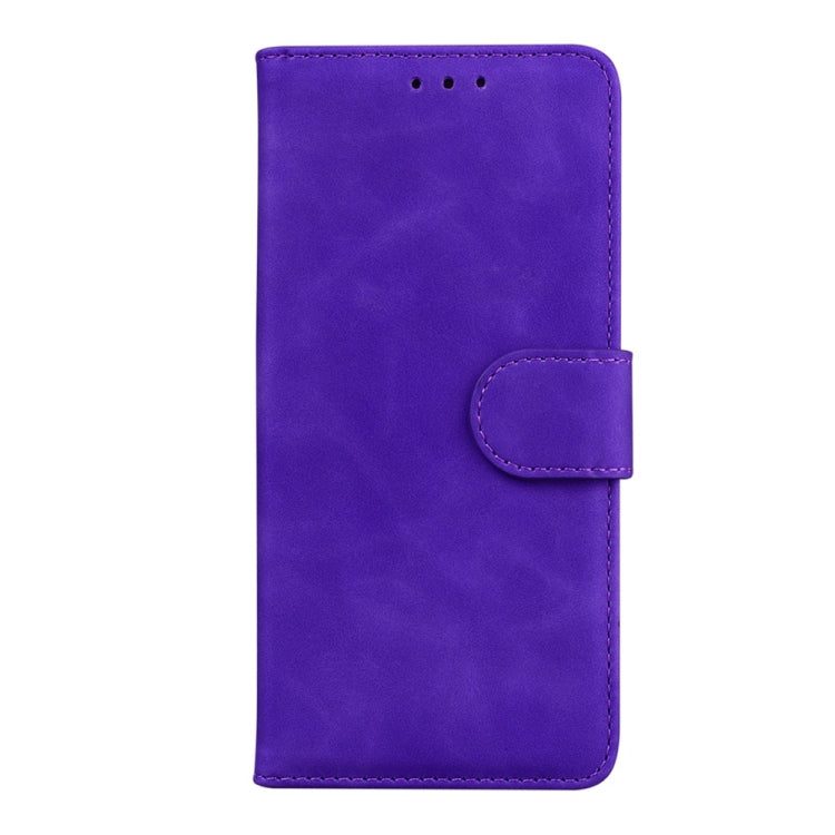 For Motorola Edge 2024 Skin Feel Pure Color Flip Leather Phone Case(Purple)