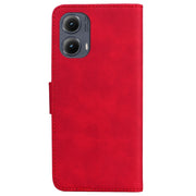 For Motorola Edge 2024 Skin Feel Pure Color Flip Leather Phone Case(Red)