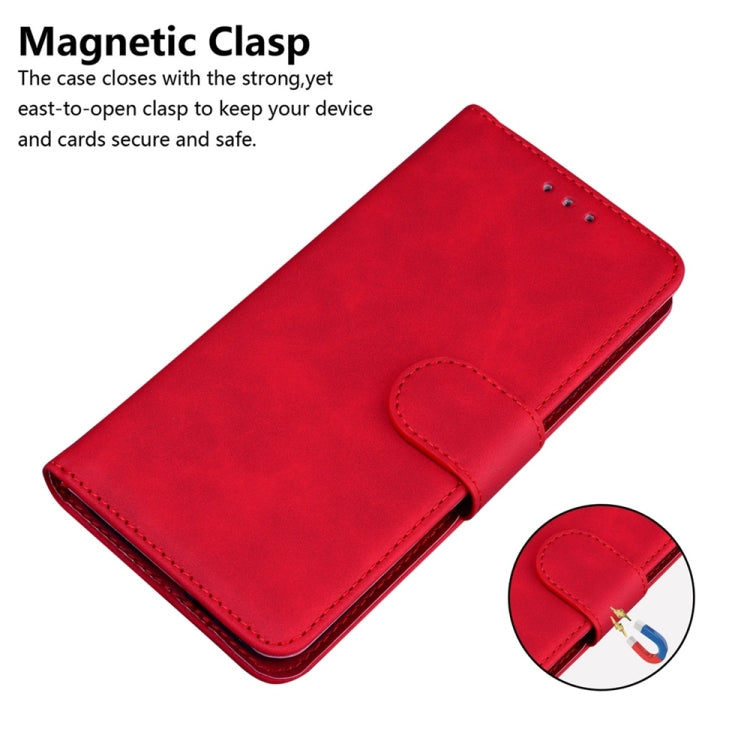 For Motorola Edge 2024 Skin Feel Pure Color Flip Leather Phone Case(Red) - Motorola Cases by PMC Jewellery | Online Shopping South Africa | PMC Jewellery | Buy Now Pay Later Mobicred