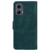 For Motorola Edge 2024 Skin Feel Pure Color Flip Leather Phone Case(Green)