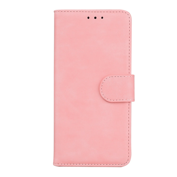 For Motorola Edge 2024 Skin Feel Pure Color Flip Leather Phone Case(Pink)