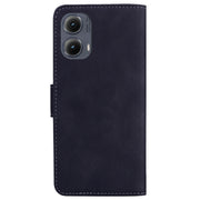 For Motorola Edge 2024 Skin Feel Pure Color Flip Leather Phone Case(Black)