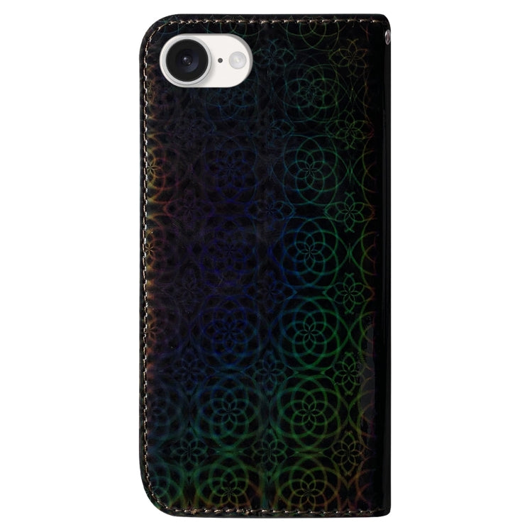 For iPhone 16e Colorful Magnetic Buckle Leather Phone Case(Black)