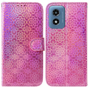 For Motorola Moto G Play 4G 2024 Colorful Magnetic Buckle Leather Phone Case(Pink)