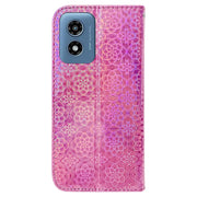 For Motorola Moto G Play 4G 2024 Colorful Magnetic Buckle Leather Phone Case(Pink)