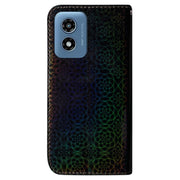 For Motorola Moto G Play 4G 2024 Colorful Magnetic Buckle Leather Phone Case(Black)