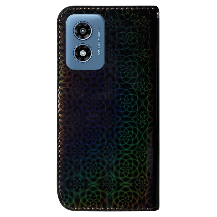 For Motorola Moto G Play 4G 2024 Colorful Magnetic Buckle Leather Phone Case(Black)