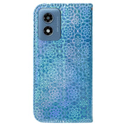 For Motorola Moto G Play 4G 2024 Colorful Magnetic Buckle Leather Phone Case(Blue)