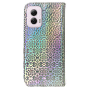 For Motorola Moto G Power 5G 2024 Colorful Magnetic Buckle Leather Phone Case(Silver)