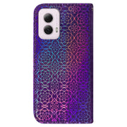 For Motorola Moto G Power 5G 2024 Colorful Magnetic Buckle Leather Phone Case(Purple)