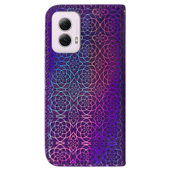 For Motorola Moto G Power 5G 2024 Colorful Magnetic Buckle Leather Phone Case(Purple)