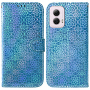 For Motorola Moto G Power 5G 2024 Colorful Magnetic Buckle Leather Phone Case(Blue)