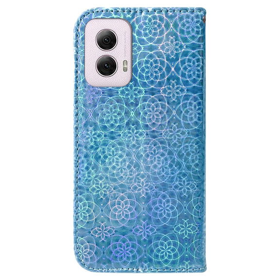 For Motorola Moto G Power 5G 2024 Colorful Magnetic Buckle Leather Phone Case(Blue)