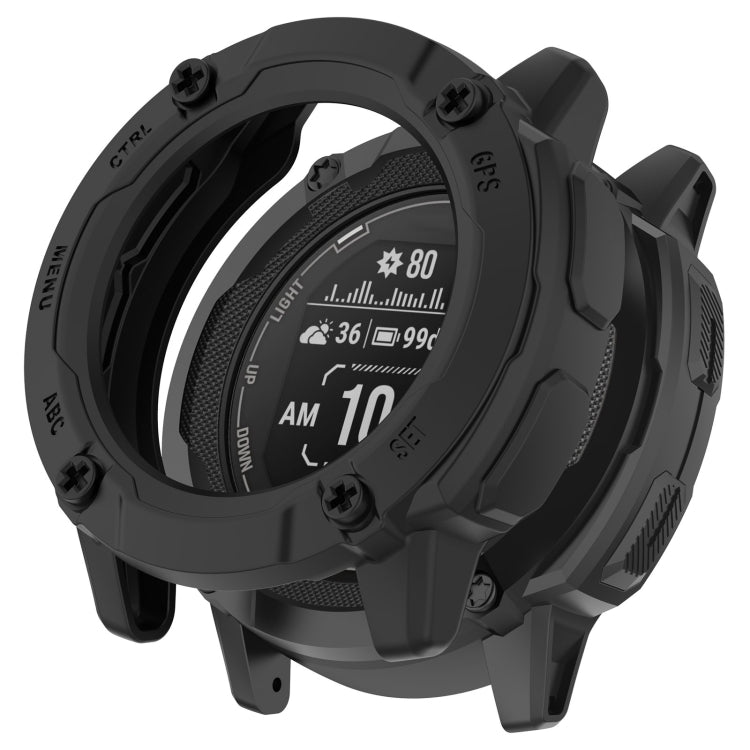 For Garmin Instinct 2X Armor Hollow Watch Protective Case(Black) - Watch Cases by PMC Jewellery | Online Shopping South Africa | PMC Jewellery | Buy Now Pay Later Mobicred