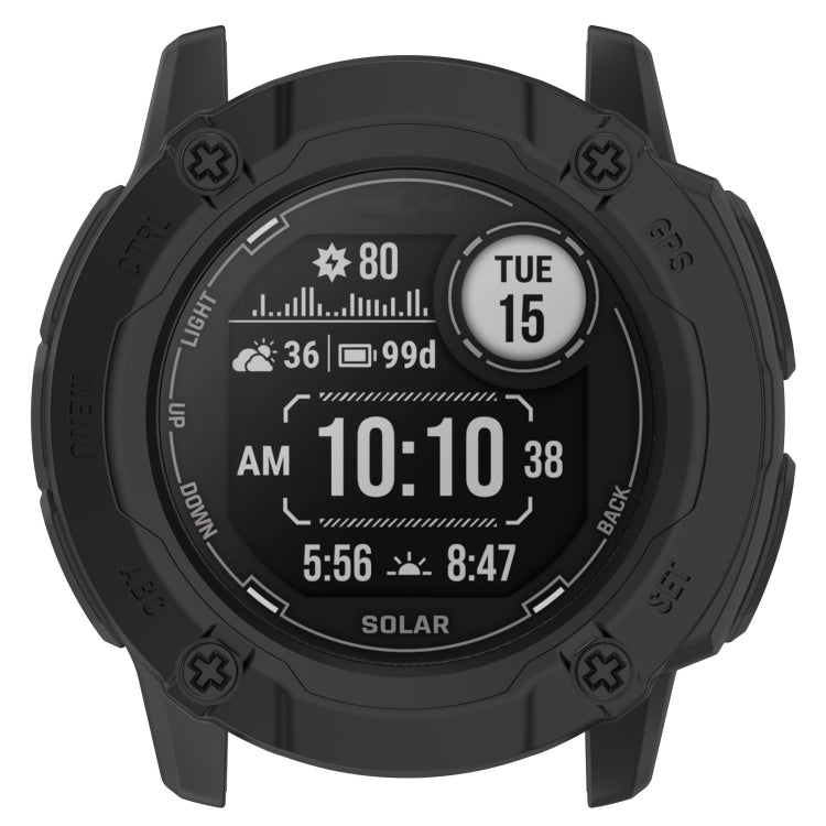 For Garmin Instinct 2X Armor Hollow Watch Protective Case(Black) - Watch Cases by PMC Jewellery | Online Shopping South Africa | PMC Jewellery | Buy Now Pay Later Mobicred