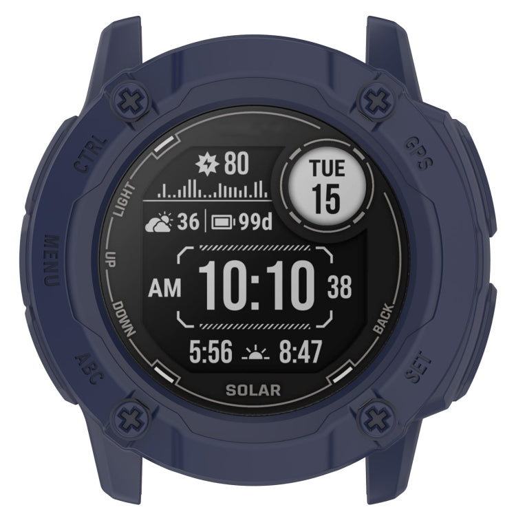 For Garmin Instinct 2X Armor Hollow Watch Protective Case(Midnight Blue) - Watch Cases by PMC TechLife | Online Shopping South Africa | PMC TechLife