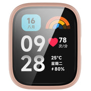 For Redmi Watch 3 Lite PC + Tempered Film Integrated Watch Protective Case(Pink)