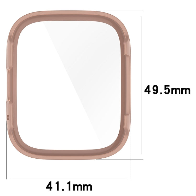 For Redmi Watch 3 Lite PC + Tempered Film Integrated Watch Protective Case(Pink) - Watch Cases by PMC TechLife | Online Shopping South Africa | PMC TechLife | Buy Now Pay Later Mobicred