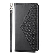 For Xiaomi Redmi A3 Cubic Grid Calf Texture Magnetic Leather Phone Case(Black)