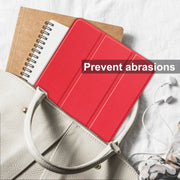 For Samsung Galaxy Tab S10 Ultra / S9 Ultra Custer Pure Color 3-Fold Holder Smart Leather Tablet Case(Red)