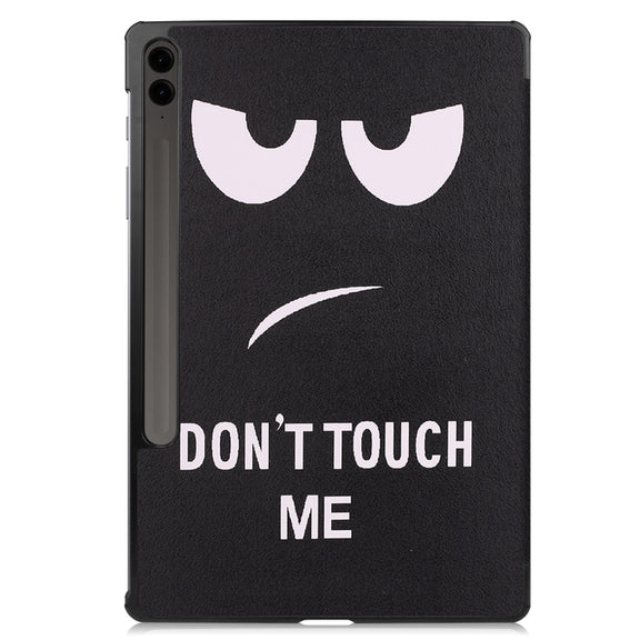 For Samsung Galaxy Tab S9 FE+ / S10+ Custer Painted 3-Fold Holder Smart Leather Tablet Case(Big Eye Me)
