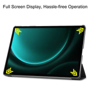 For Samsung Galaxy Tab S9 FE+ / S10+ Custer Painted 3-Fold Holder Smart Leather Tablet Case(Big Eye Me)