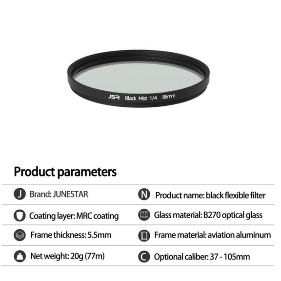 JSR Black Mist Filter Camera Lens Filter, Size:46mm(1/4 Filter)