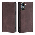 For vivo Y03 4G Skin Feel Magnetic Leather Phone Case(Dark Brown) - vivo Cases by PMC TechLife | Online Shopping South Africa | PMC TechLife | Buy Now Pay Later Mobicred