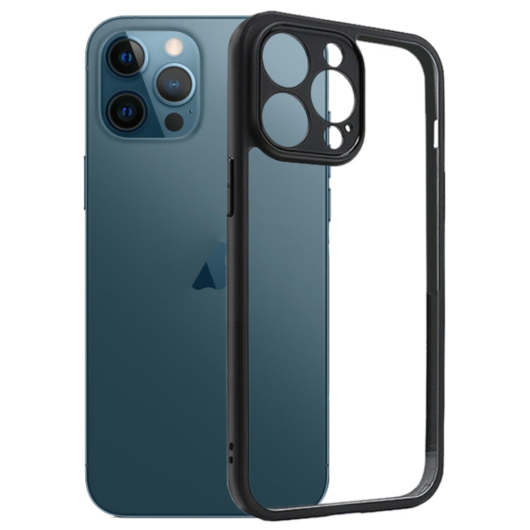 For iPhone 12 Pro Frosted TPU + Transparent PC Phone Case(Black) - free shipping - PMC TechLife - Order now!