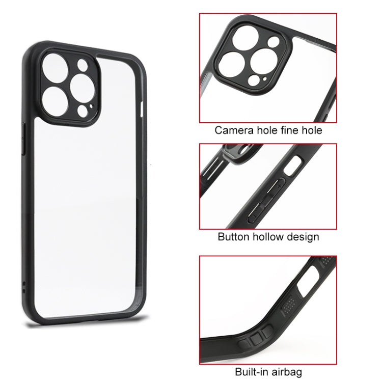 For iPhone 12 Pro Frosted TPU + Transparent PC Phone Case(Black) - free shipping - PMC TechLife - Order now!