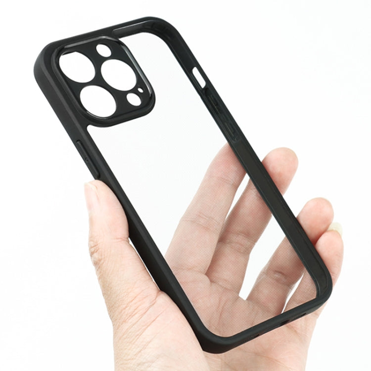For iPhone 12 Pro Frosted TPU + Transparent PC Phone Case(Black) - free shipping - PMC TechLife - Order now!